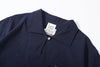 ih navy cotton shirt close up of the sailor collar neck