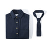 ih navy cotton shirt dress classic shirt collar and the separated tie