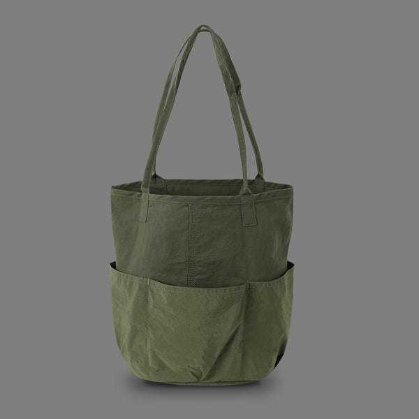 ih olive high capacity waterproofed tool tote bag full back view