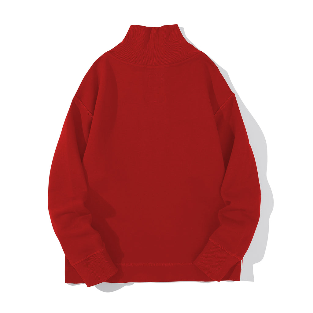 ih red cotton turtleneck jumper full back view