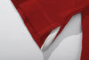 ih red turtleneck jumper detailed view of high low hem and side vents 