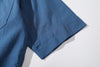 ih steel blue seersucker polo shirt clean finished short sleeve cuffs
