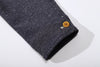 ih stone blue crop work jacket close up of sleeve cuffs and corozo button