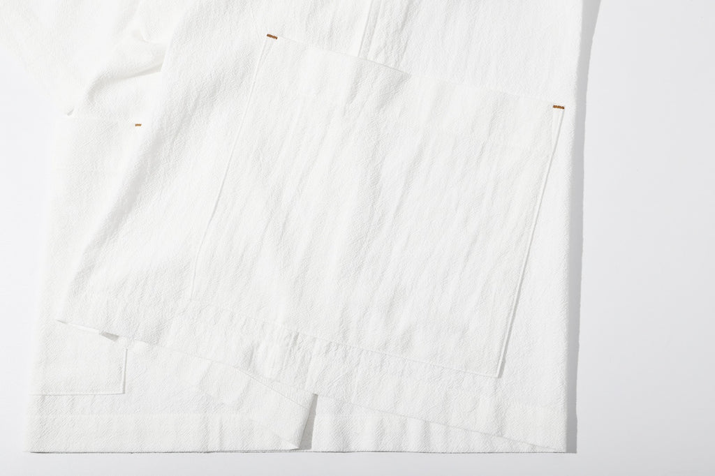 ih textured white cotton shirt straight bottom hem