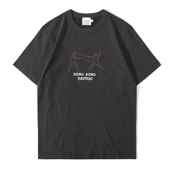 ih regular fit suede finished cotton tattoo inspired fencing in white front view