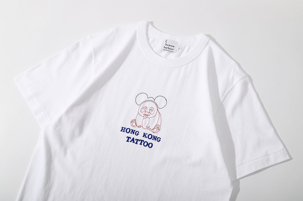 ih white cotton t shirt detailed of the durable ribbed collar