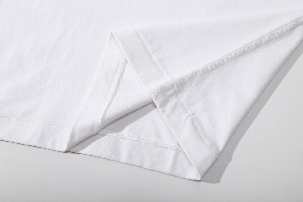 ih white cotton t shirt straight bottom hem