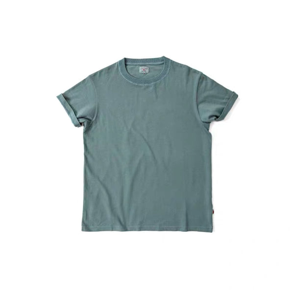 Vintage and Republic - Garment Washed Cotton T-shirt - Green - GLUE Associates