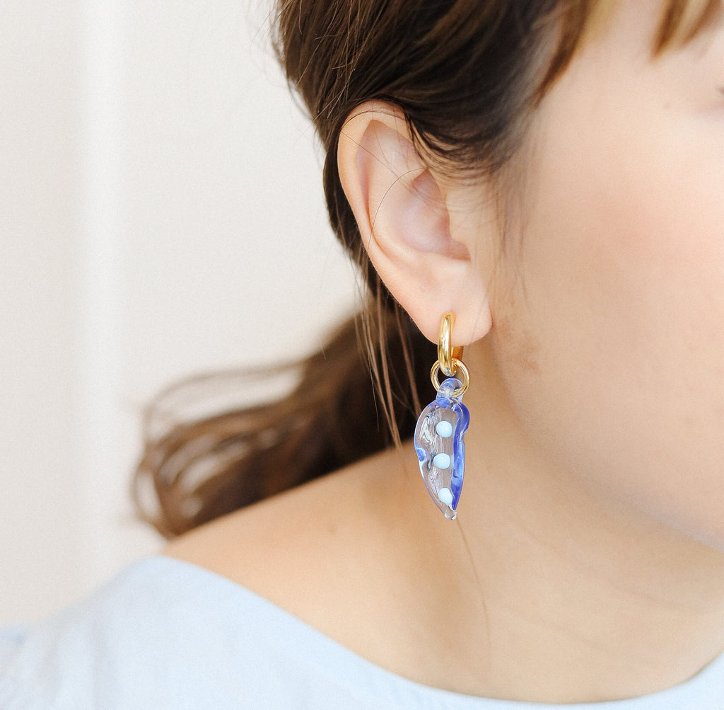 Sandralexandra Handmade Beans earrings - transparent blue - GLUE Associates