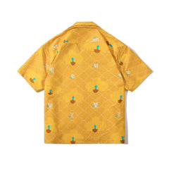 Floral pattern shirt - yellow orchid - GLUE Associates