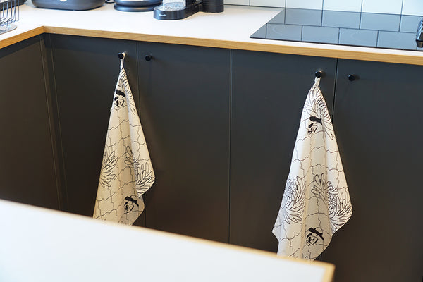 GOC cotton linen door curtain/ tea towel - Chrysanthemum - GLUE Associates