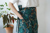Floral cotton wrap midi skirt - neon crowded daffodils green - GLUE Associates