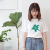Green lily logo cotton t-shirt - white  [Made to Order] - GLUE Associates