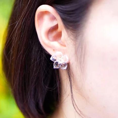 HARIO Handmade Earrings - Big Flower (HAW-F-004) - GLUE Associates