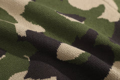 Baby cotton knit cardigan - camouflage daffodils - GLUE Associates