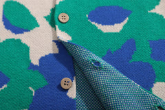 GOC Baby Cotton Knit Vest - Blue Green Daffodils
