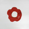 Flower-shaped double-sided baby napkin - red/mustard - GLUE Associates