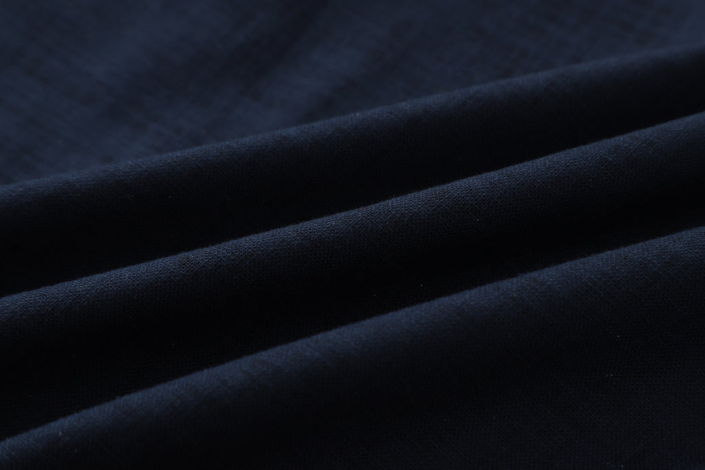 Incense harbour Raglan Work Shirt - triangle discharge print on indigo-dyed slub cotton - GLUE Associates