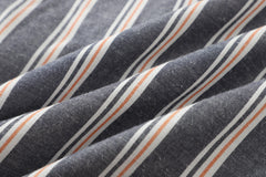 Incense Harbour Work Shacket - Bold Strips Cotton Uniform Blue/White/Orange - GLUE Associates