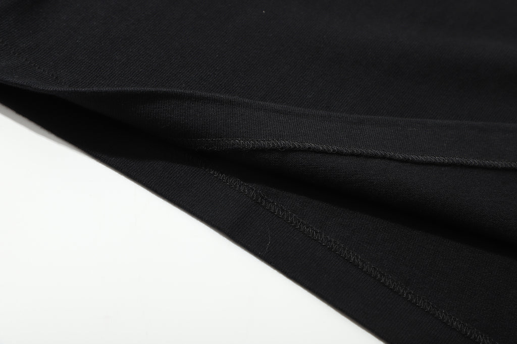 GOC realx fit cotton tubular sweatshirt with binder neck - Black - GLUE Associates