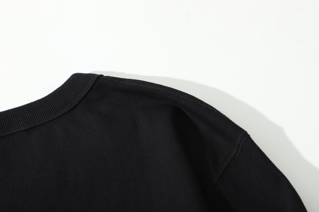 GOC realx fit cotton tubular sweatshirt with binder neck - Black - GLUE Associates