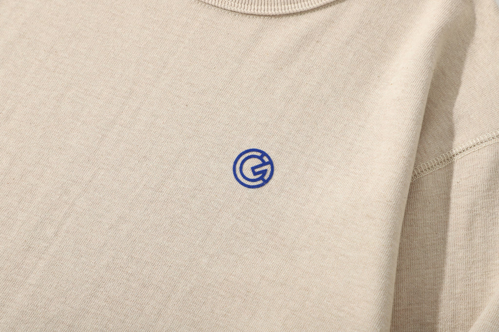 GOC realx fit cotton tubular sweatshirt with binder neck - Khaki - GLUE Associates