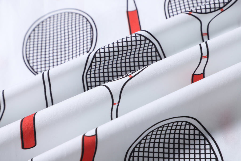 Retro sports pattern shirt - badminton - GLUE Associates