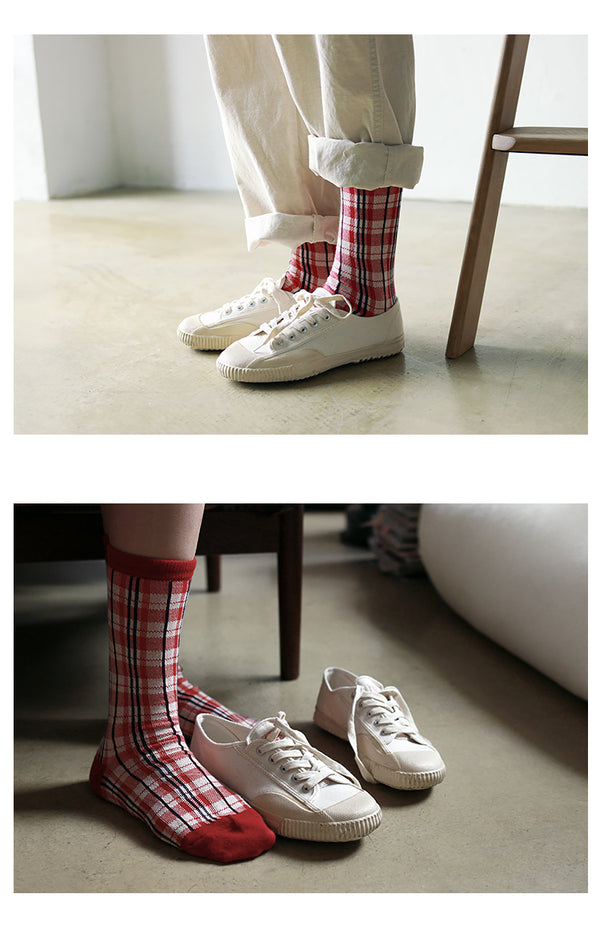 Vintage and republic Vintage Checked Socks - GLUE Associates