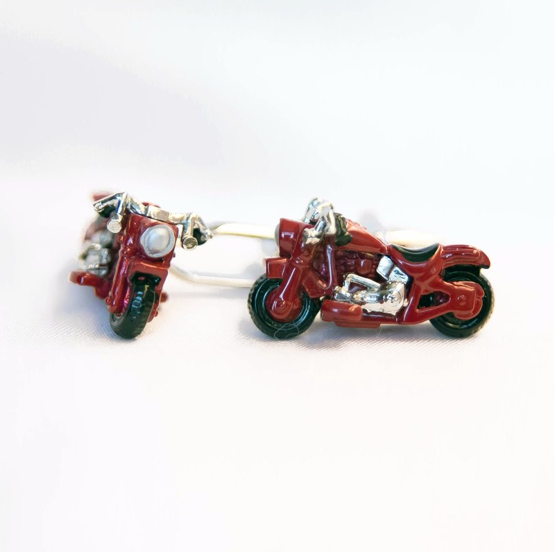 Designer cufflinks - Red Motobike Cufflink - GLUE Associates