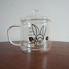 Heat resistant double layer glasses dali mug -  Rabbit