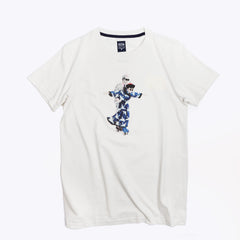 Zishi x GLUE printed organic cotton t-shirt - culture exchange blue - GLUE Associates