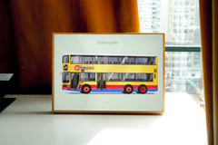 Hong Kong public transport illustration with frame - Hong Kong City Bus - GLUE Associates