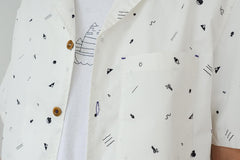 Incense Harbour Little Pattern Short Sleeves Shirt - White - GLUE Associates