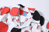 collar view of a Hong Kong made GOC Studio black and red ping pong cotton poplin shirt