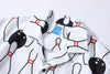 collar view of a Hong Kong made GOC Studio white and black bowling cotton poplin shirt