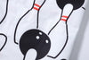 close up of matching patterned patch pocket on a Hong Kong made GOC Studio white and black bowling cotton poplin shirt