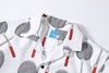collar view of a Hong Kong made GOC Studio white and red badminton cotton poplin shirt