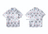 pocket position of a Hong Kong made GOC Studio white and red badminton cotton poplin shirt