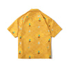 back view of a Hong Kong made GOC Studio yellow orchid cotton shirt