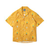 front view of a Hong Kong made GOC Studio yellow orchid cotton shirt