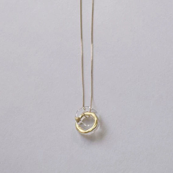 HARIO Handmade Necklace - 10K Gold 2 circles (HAA-ETH-001N) - GLUE Associates