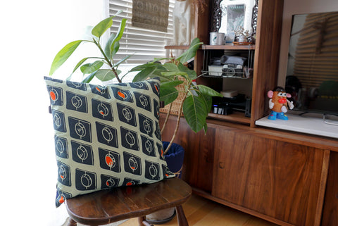 GOC Circle window cotton linen denim cushion cover - GLUE Associates