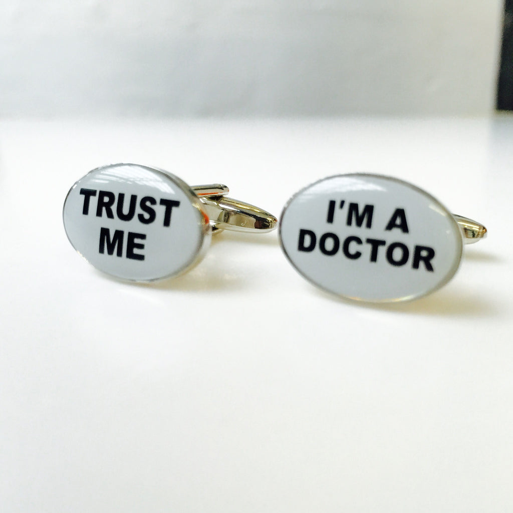 Designer cufflinks - Trust me, I’m a doctor - GLUE Associates