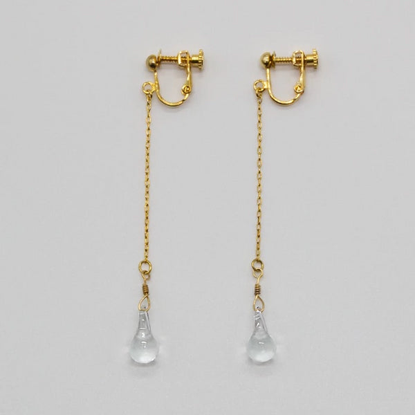 Hario Handmade Jewelry- Water Drops Ear Clip HAW-T-003E - GLUE Associates