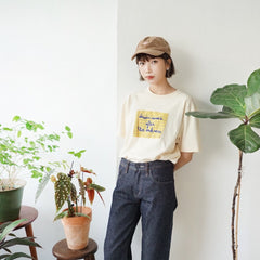 Memo of hope embroidered cotton t-shirt - beige - GLUE Associates