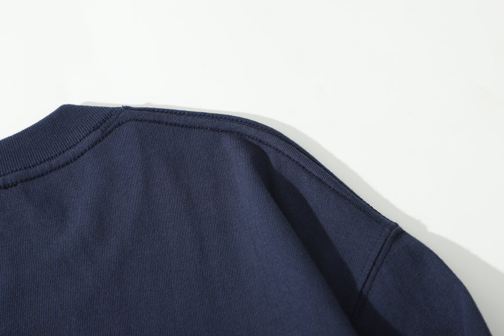 GOC Relax fit cotton tubular sweatshirt with pocket - Blue - GLUE Associates