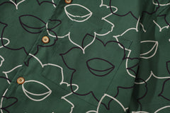 Floral pattern shirt - crowded daffodils green - GLUE Associates