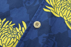 GOC floral cotton shirt jacket - chrysanthemum navy 2.0