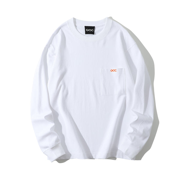 GOC Relax fit cotton tubular sweatshirt with pocket - White - GLUE Associates